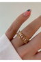 Heliophilia Silver Anillo de Latón Dorado con Recubrimiento de Laca